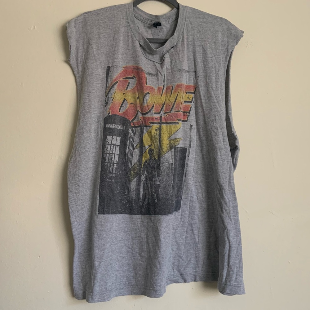 Upcycled David Bowie Muscle Tee